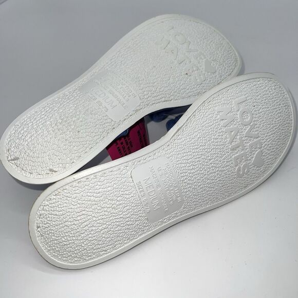 VTG Love Mates Velvety Blue Open Toe Flat 1970s Slip-On House Shoes-Washable-NOS - Picture 5 of 7